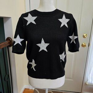 NWT Nanette Lepore Women's Black Short Sleeve Sweater Size M